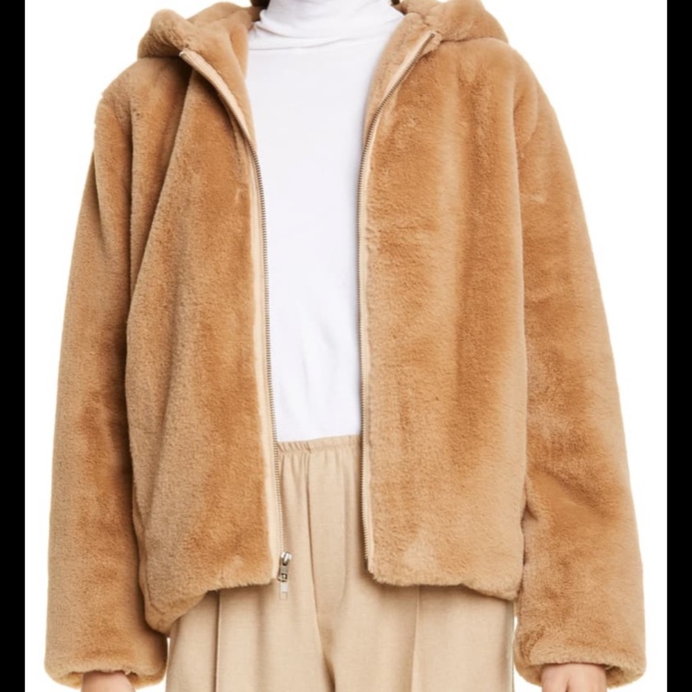 Vince faux fur hoodie size large